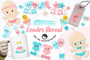 Download Gender Reveal Clipart Set - Gender reveal Collection