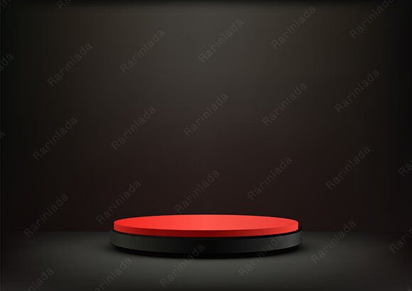 Download 3D Red and Black Podium Black Background - Red Collection