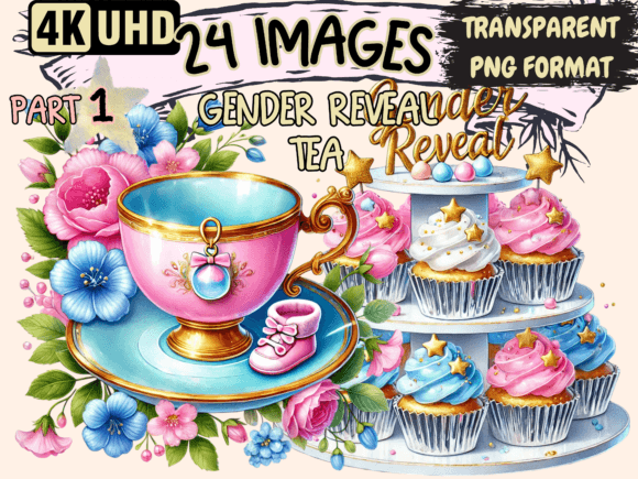Download Gender Reveal Tea Clipart P1 - Gender reveal Collection