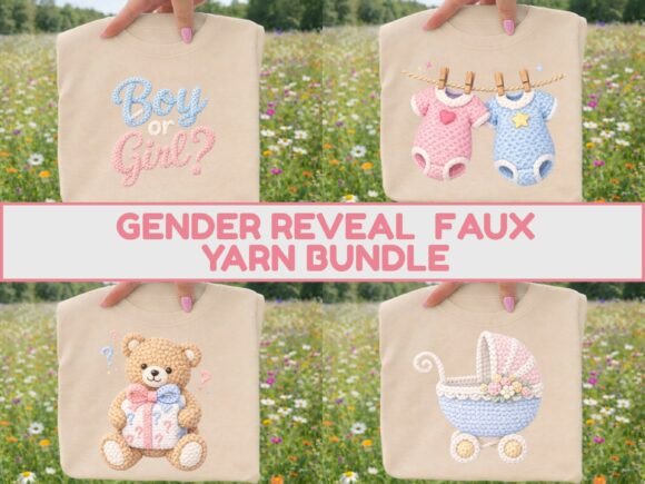 Download Gender Reveal Faux Yarn PNG Set - Gender reveal Collection