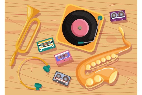 Download Cassette Tapes, Vinyl Player and Musical - Cassette Collection