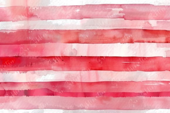 Download Red and White Watercolor Stripes - Red Collection
