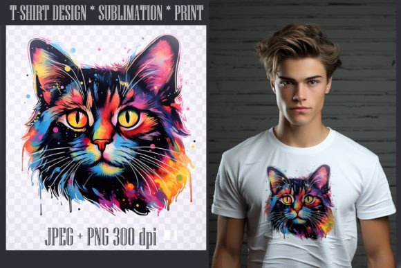 Download Bright Watercolor Black Cat,transparent - Black cat Collection