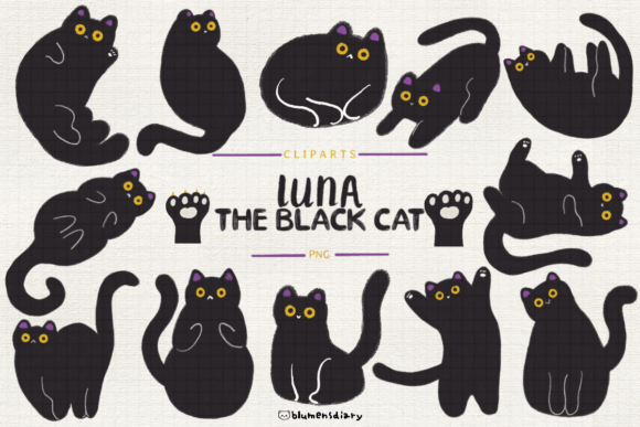 Download Luna the Black Cat Clipart - Black cat Collection