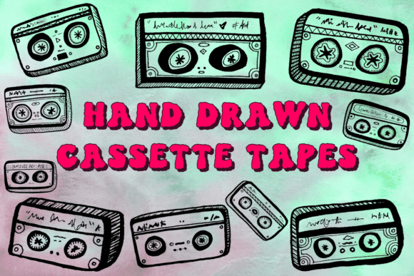 Download Retro Doodles: Hand Drawn Cassette Tapes - Cassette Collection