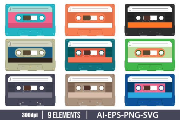 Download Audio Cassette Tape Clipart Vector - Cassette Collection
