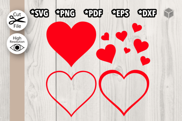 Download Red Hearts Set of 4 - Red Collection