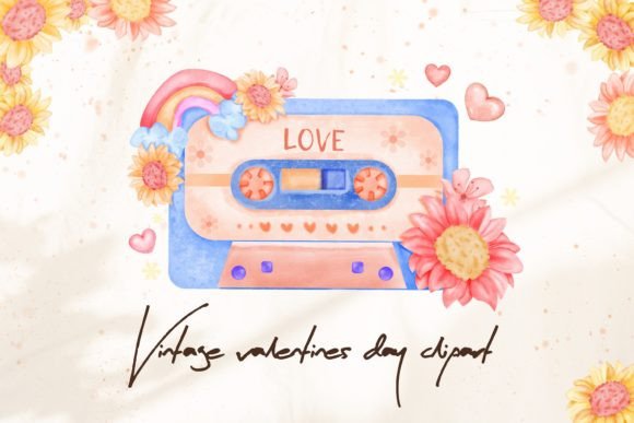 Download Retro Tape Cassette Watercolor Clipart - Cassette Collection